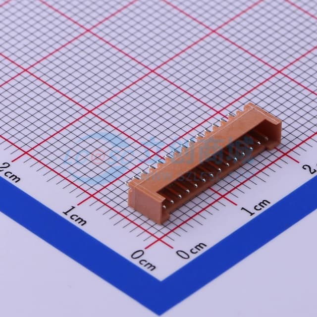 土黃 1x14P 间距:1.25mm 直插【插件】实物图