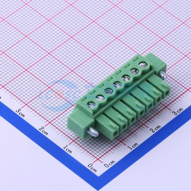 3.81mm 1x7P 排数:1 每排P数:7 螺丝固定实物图