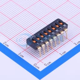 间距2.54mm 平拨,凹槽式 8位拨码开关 【插件】缩略图