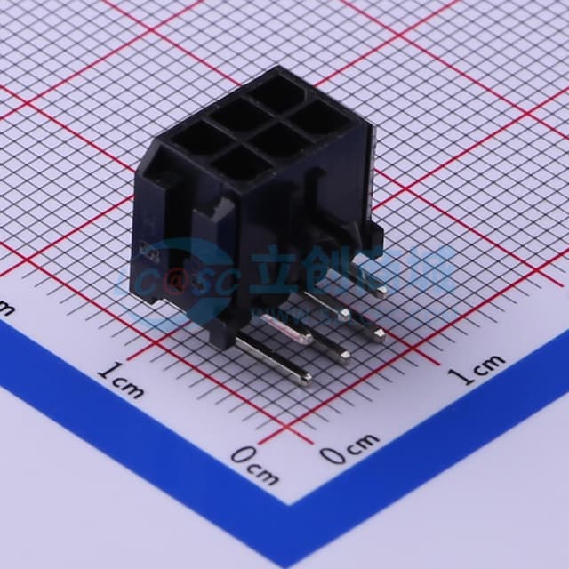 黑色 2x3P 间距:3mm 弯插【插件】实物图