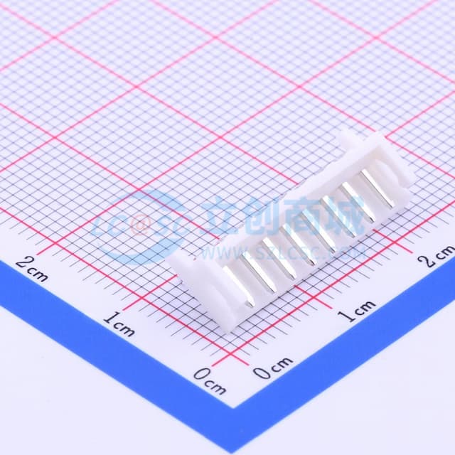 1x8P 间距:2.5mm 弯插 系列:EH 【插件】实物图