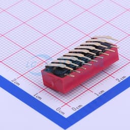 间距2.54mm 平拨,凸起式 9位拨码开关 【插件】缩略图