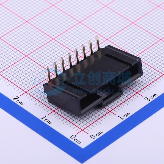 黑色 1x8P 间距:2.54mm 弯插【插件】实物图