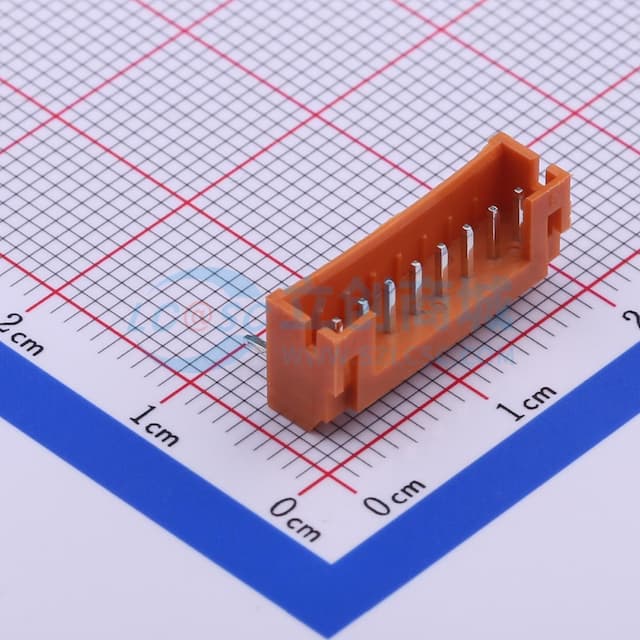 土黃 1x8P 间距:2mm 弯插【插件】实物图