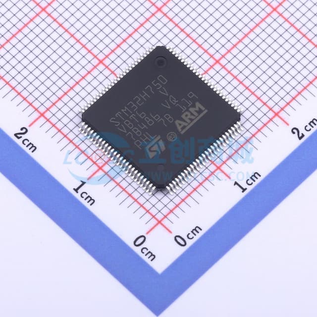 带DSP和DP-FPU的高性能ARM Cortex-M7 MCU，具有128 KB Flash、1 MB RAM、480 MHz CPU、一级缓存、外部存储器接口、JPEG编解码器、硬件加密和大量外设实物图