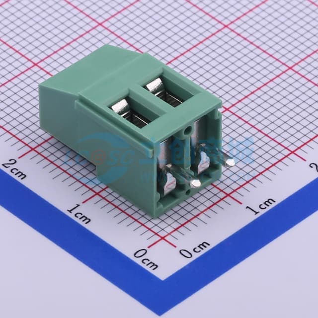 1x2P 5mm 直插 排数:1 每排P数:2 【螺钉】实物图
