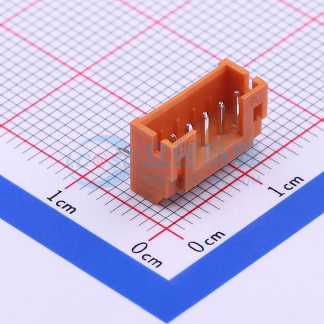 土黃 1x5P 间距:2mm 弯插【插件】实物图
