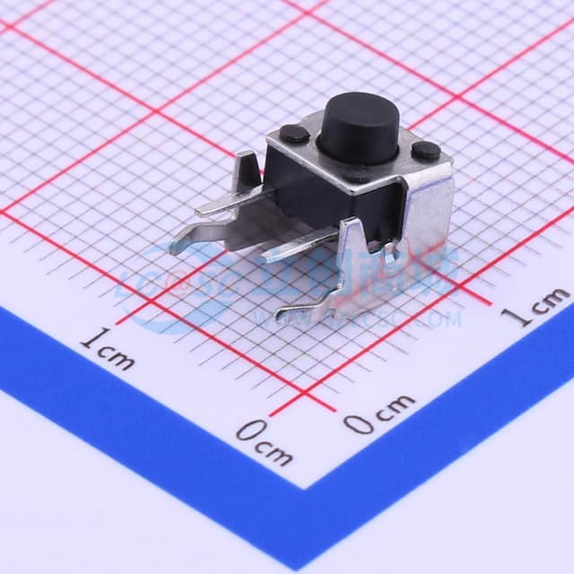6*6*5.5mm 卧插 轻触开关 【插件】实物图
