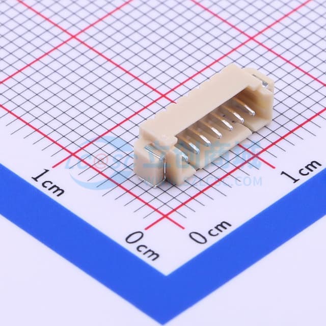 1x7P 间距:1.25mm 卧贴实物图