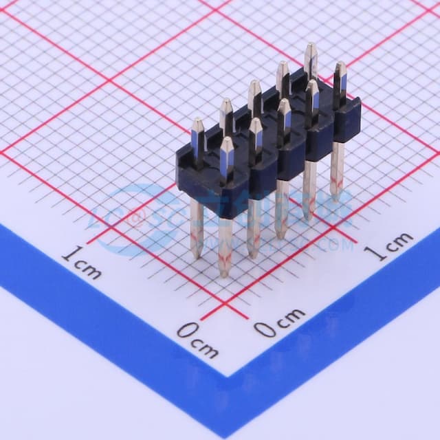 2x5P 间距:2.54mm 方针 直插 【插件】实物图