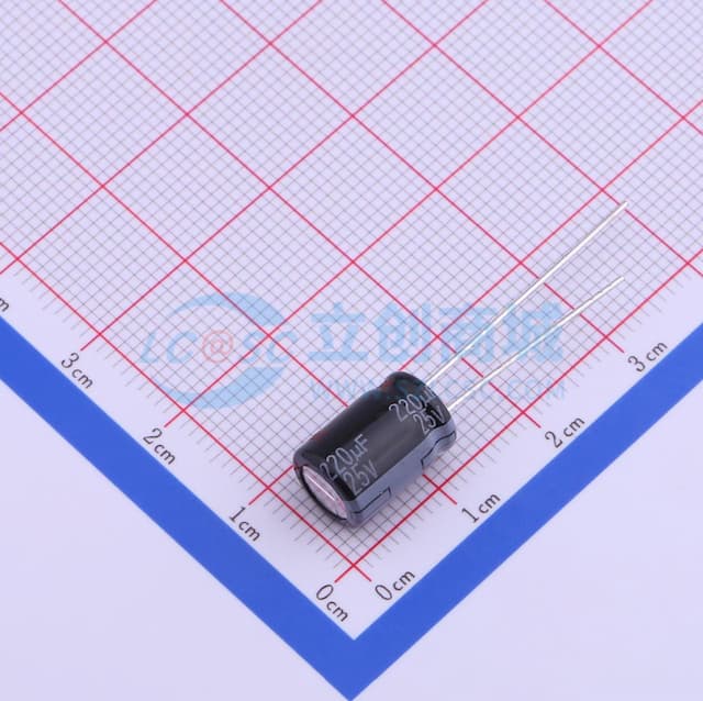 220uF ±20% 25V 【插件】实物图