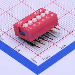 间距2.54mm 平拨,凸起式 6位拨码开关 【拨码】缩略图
