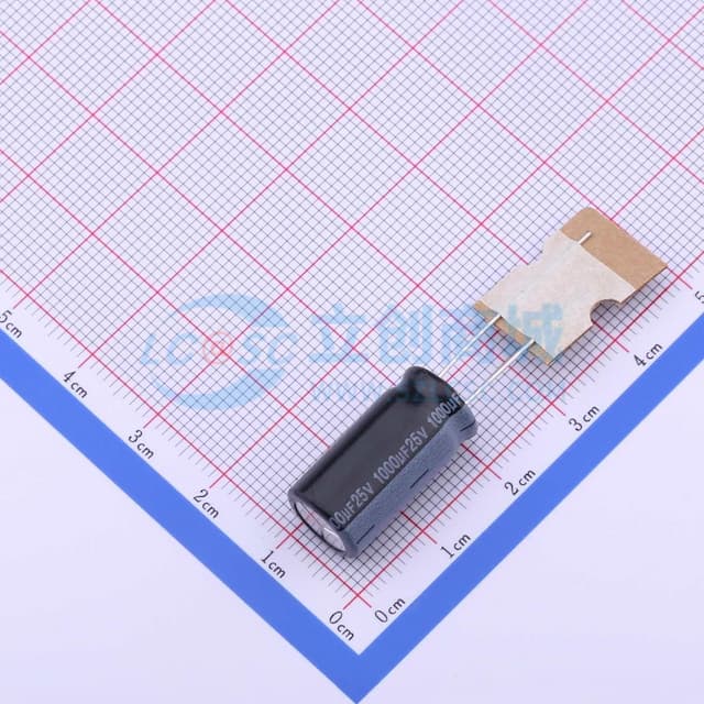 1000uF ±20% 25V 【引线】实物图