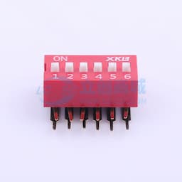 间距2.54mm 平拨,凸起式 6位拨码开关 【拨码】缩略图