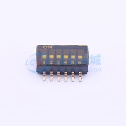 间距1.27mm 平拨,凹槽式 6位拨码开关缩略图