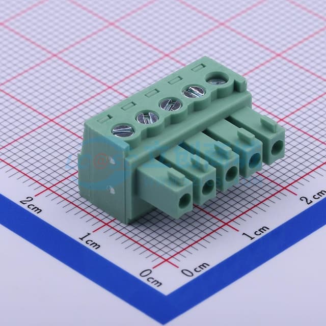 1x5P 3.81mm 排数:1 每排P数:5实物图