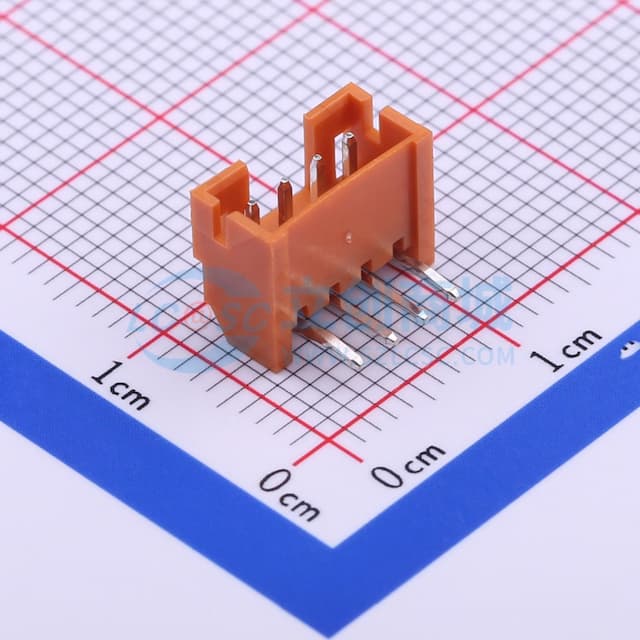 土黃 1x4P 间距:2mm 弯插【插件】实物图