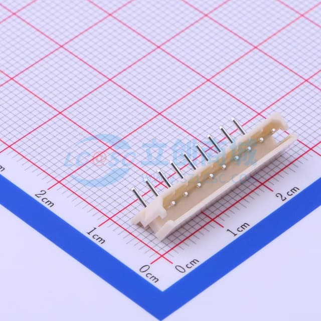 乳黃 1x9P 间距:2.5mm 弯插【插件】实物图