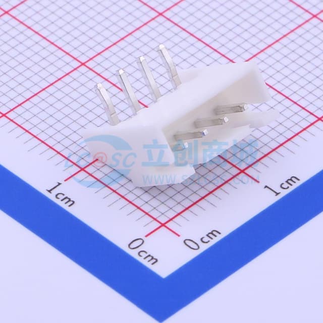 白色 1x4P 间距:2.5mm 弯插【插件】实物图