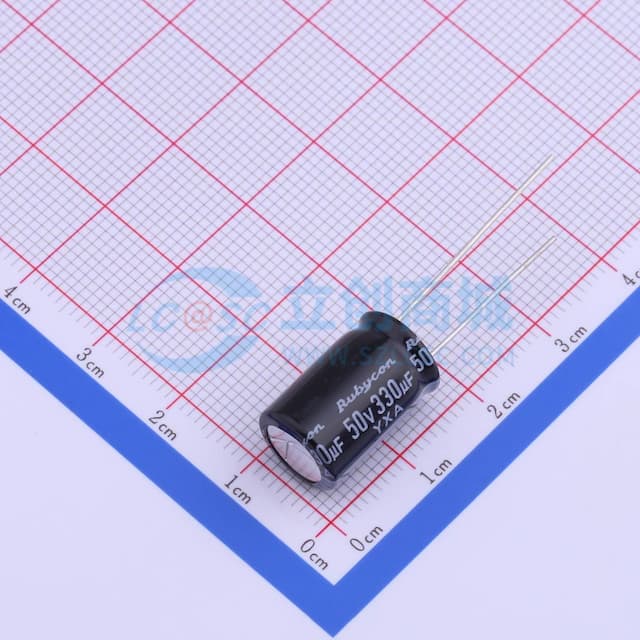 330uF ±20% 50V 停产 【引线】实物图