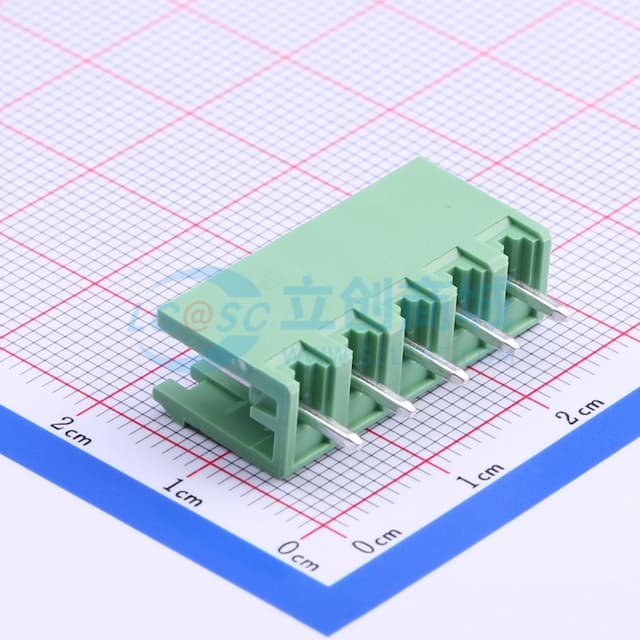 1x5P 5.08mm 排数:1 每排P数:5 【插拔】实物图