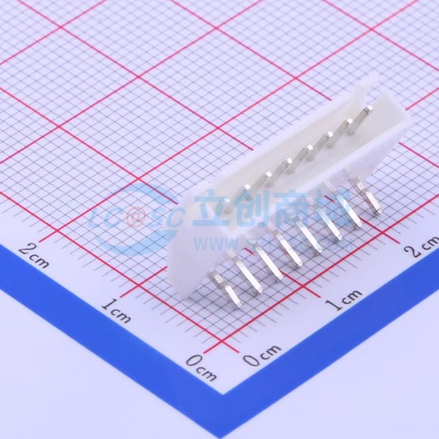 白色 1x8P 间距:2.5mm 弯插【插件】实物图