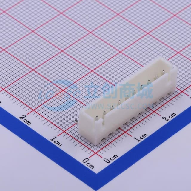 1x10P 间距:2.5mm 弯插 系列:XH 【插件】实物图