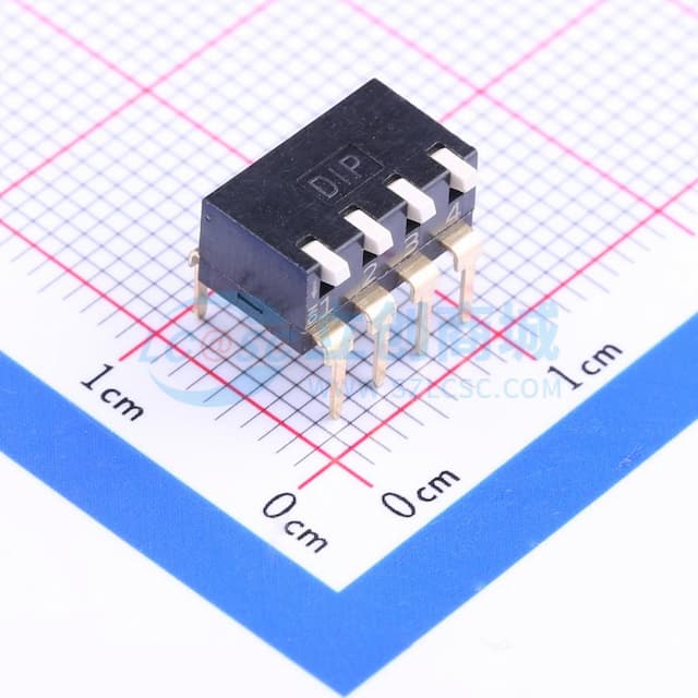 2.54mm 琴键 4位【拨码】实物图