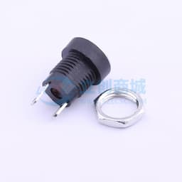 (2件套，附螺母一枚) DC电源插座 内径:2mm 外径:6.6mm【AC】缩略图