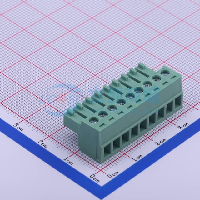 1x9P 3.81mm 排数:1 每排P数:9实物图