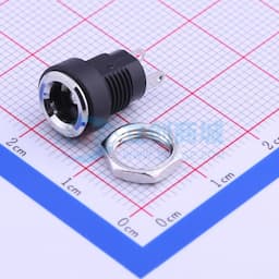 (2件套，附螺母一枚) DC电源插座 内径:2mm 外径:6.6mm【AC】缩略图