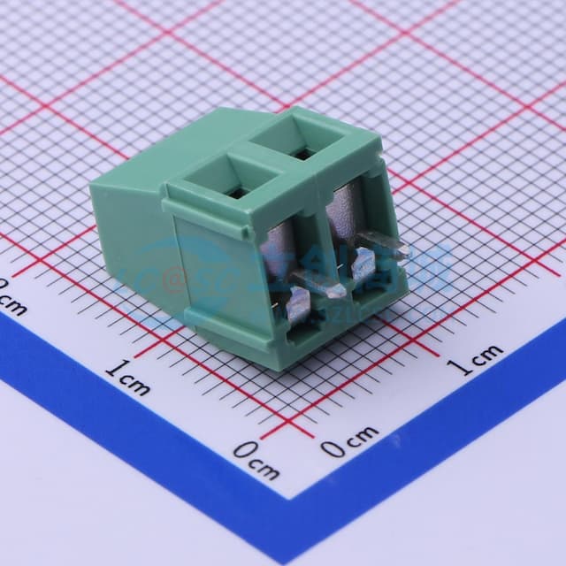 1x2P 5.08mm 直插 排数:1 每排P数:2 【螺钉】实物图
