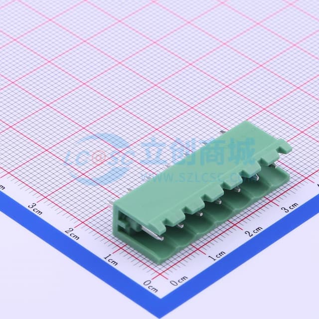 1x7P 5.08mm 排数:1 每排P数:7 【插拔】实物图