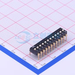 间距2.54mm 平拨,凸起式 12位拨码开关 【插件】缩略图