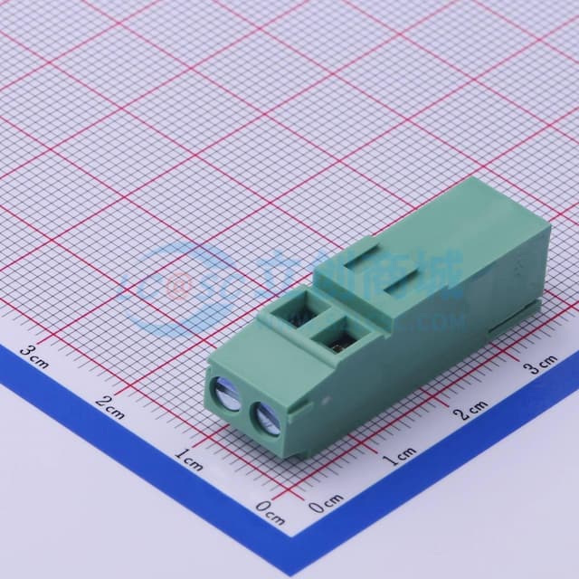 1x2P 5mm 直插 排数:1 每排P数:2 【螺钉】实物图