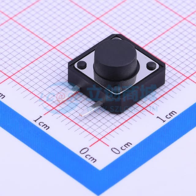 11.7x11.5x6mm 边二脚 直插 轻触开关 【插件】实物图