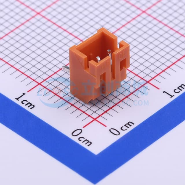 土黃 1x2P 间距:2mm 弯插【插件】实物图