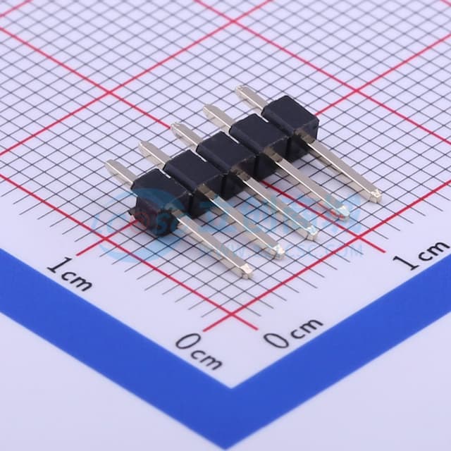 黑金 1x5P 间距:2.54mm 方针 直插【排针】实物图