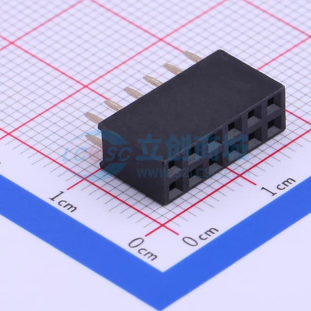 2x6P 间距:2.54mm 直插 【排针】实物图