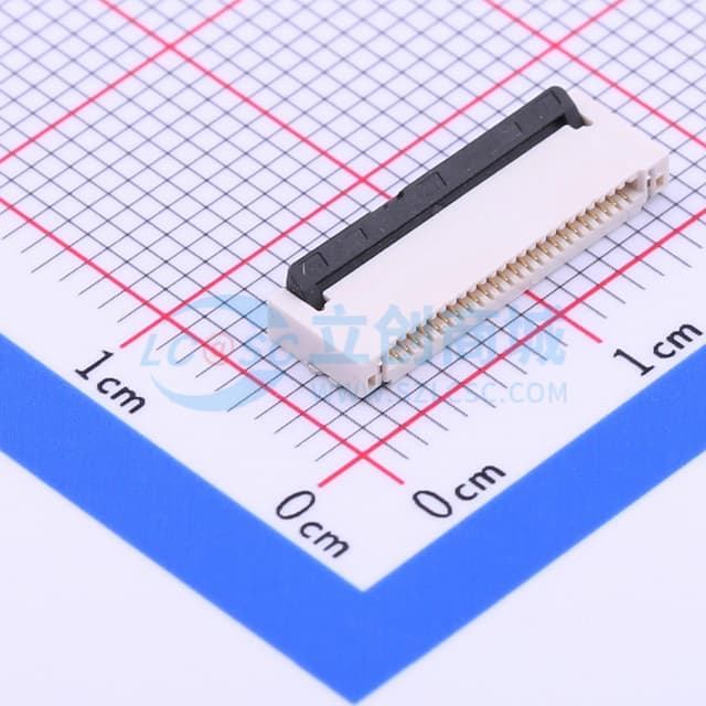 间距:0.5mm P数:24P 翻盖式 双侧触点/上下接实物图