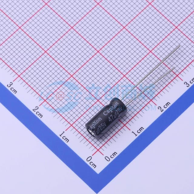 47uF ±20% 25V 【引线】实物图