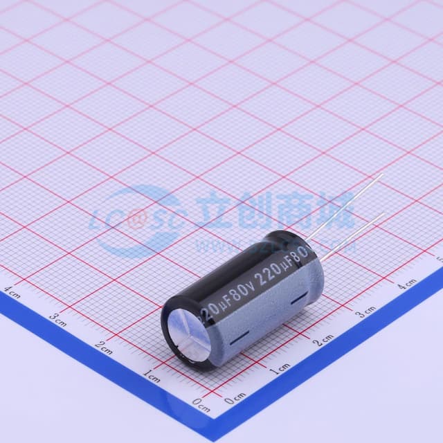 220uF ±20% 80V 【插件】实物图