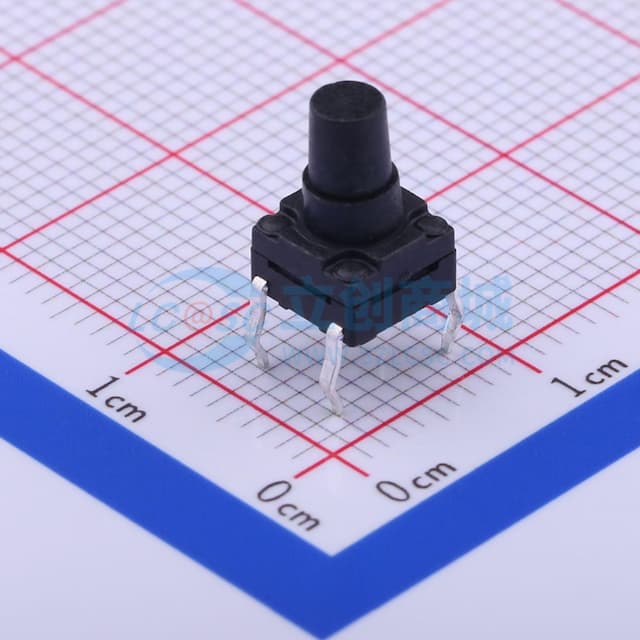 6*6*9.5mm 直插 轻触开关 【插件】实物图