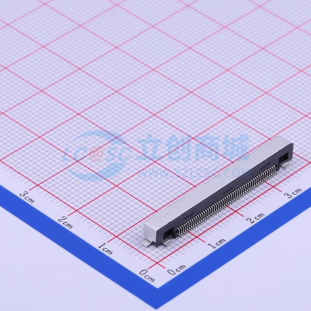 无锁 双侧触点/上下接 P数:51P 间距:0.5mm实物图