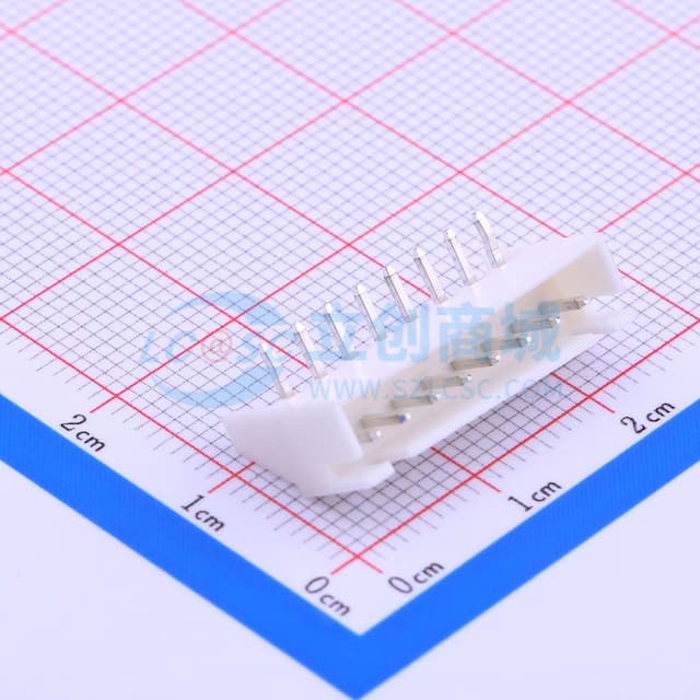 1x8P 间距:2.5mm 弯插 系列:XH 【插件】实物图