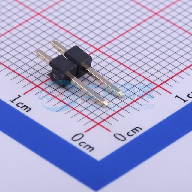 黑金 1x2P 间距:2.54mm 方针 直插【排针】实物图