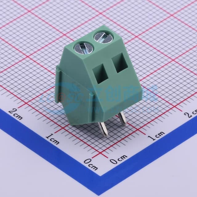 1x2P 5mm 直插 排数:1 每排P数:2 【螺钉】实物图