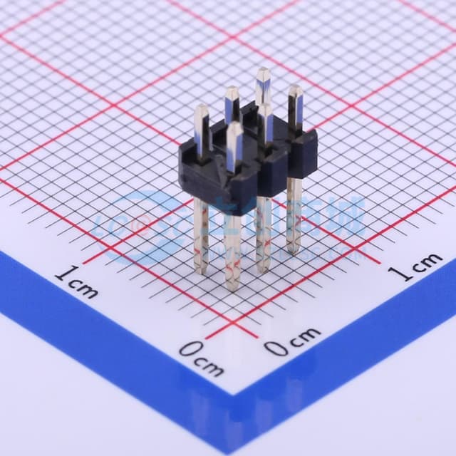 黑金 2x3P 间距:2.54mm 方针 直插【排针】实物图