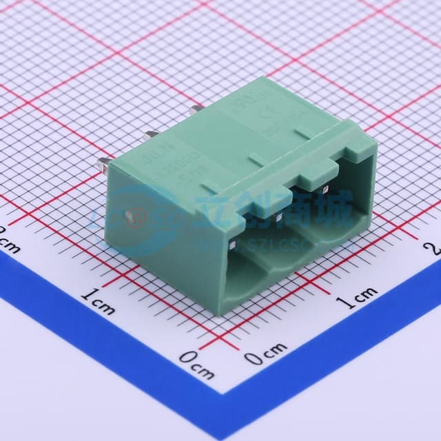 1x3P 5.08mm 排数:1 每排P数:3 【插拔】实物图