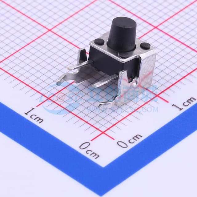 6*6*7mm 卧插 轻触开关 【插件】实物图